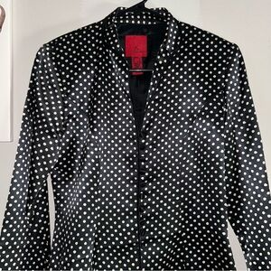 JS Collections Black Long Sleeve Button Down Shirt with Mandarin Collar